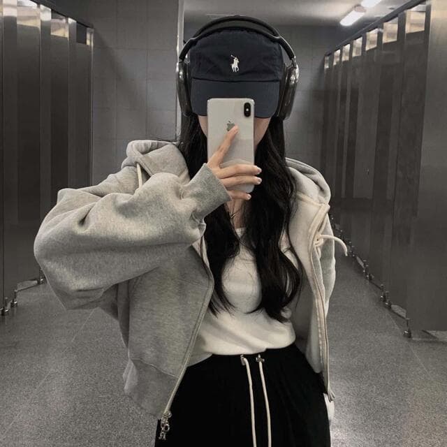 All-match Commute Hooded Zipper Sweatshirt Jacket view 7