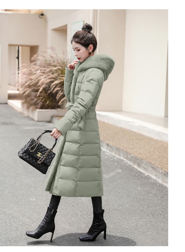 Mid-length Overknee Thickened Big Fur Collar Down Jacket view 14