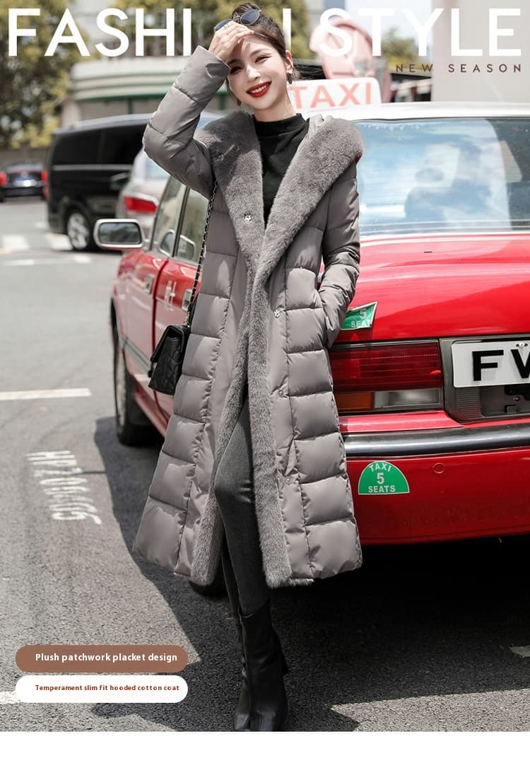 Mid-length Overknee Thickened Big Fur Collar Down Jacket view 16
