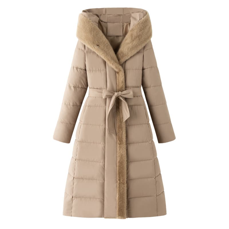 Mid-length Overknee Thickened Big Fur Collar Down Jacket view 15